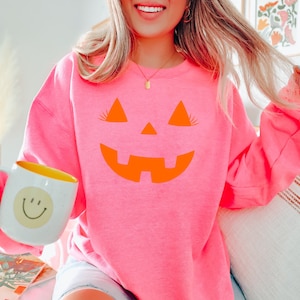 Halloween, Halloween Sweatshirt, Halloween Pumpkin Face, Pumpkin Face Sweatshirt, Pumpkin Sweatshirt, Fall Sweatshirt, Pumpkin Sweater, Fall