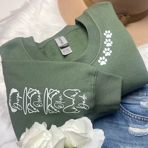 Noszę moje serce na moim rękawie Bluza z uszami psa, Bluza z uszami psa, Bluza z uszami psa, Bluza z psem, Spersonalizowany prezent z uszami psa
