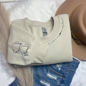 Dog Ears on Sleeve Sweatshirt, I Wear My Heart On My Sleeve Dog Sweatshirt, Custom Dog Sweatshirt, Dog Sweatshirt, Personalized Dog Ear Gift