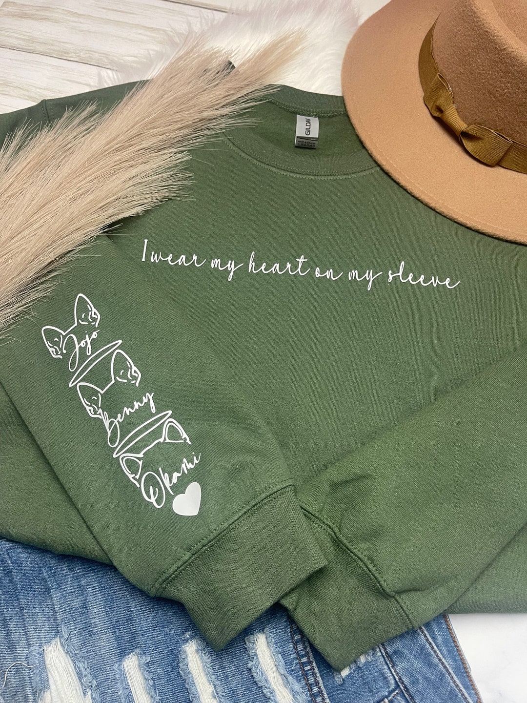 King of My Heart Bulldog Garment Dyed Artisan Graphic Sweatshirt