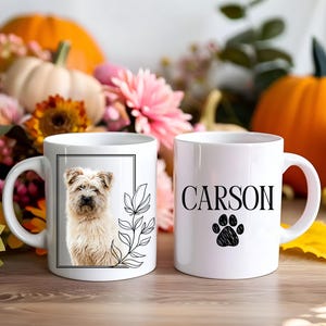 Personalized Dog Photo Mug with Name, Dog Lover Gift, Birthday Gift for Dog Lover, Dog Portrait Mug, Christmas Gift for Pet Parent, Pet Mug