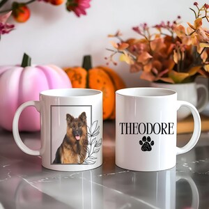 Personalized Dog Photo Mug with Name, Dog Lover Gift, Birthday Gift for Dog Lover, Dog Portrait Mug, Christmas Gift for Pet Parent, Pet Mug