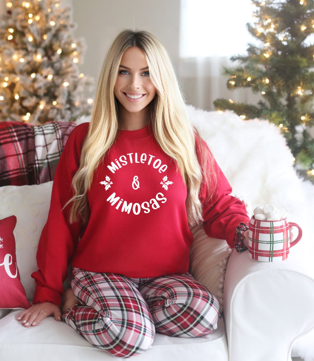 mistletoe and mimosas sweatshirt