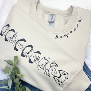 Hondensweater met aangepaste hondenoren op mouw, aangepaste hondenoren sweater, gepersonaliseerd cadeau hondenliefhebber, gepersonaliseerde hondenoren, aangepaste hond