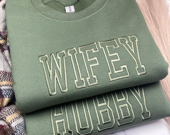 Embroidered Wifey Sweatshirt: Bridal Shower Gift
