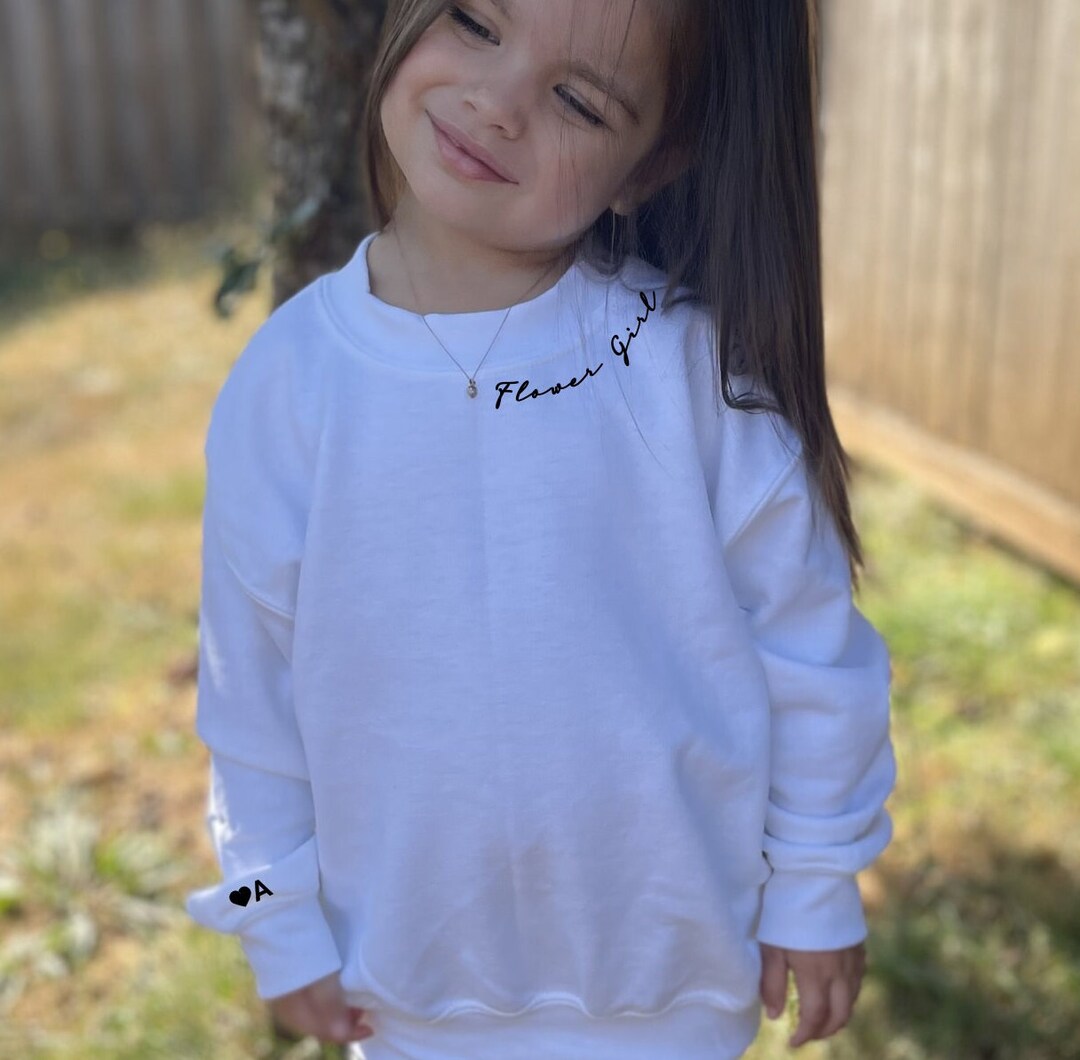 AQUA FLOWER GIRLS FLEECE SWEATSHIRT - AQUA