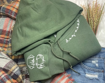 Personalisierter Hund Mama Hoodie: Personalisiertes Hundeohr-Sweatshirt