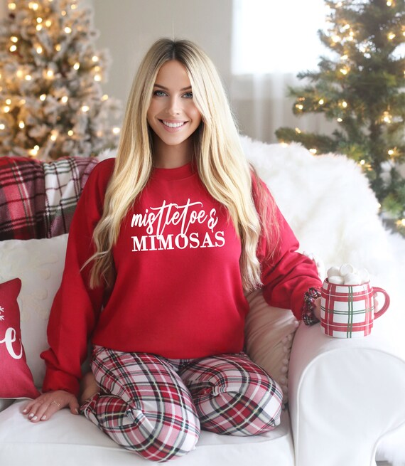 Mistletoe and mimosas sweatshirt clearance