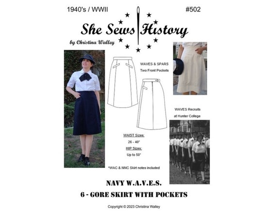 Navy top 1940s skirt