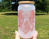 Elephant Beer Can Glass, Iced Coffee Glass, Glass Coffee Cup, Eco-Friendly Gift