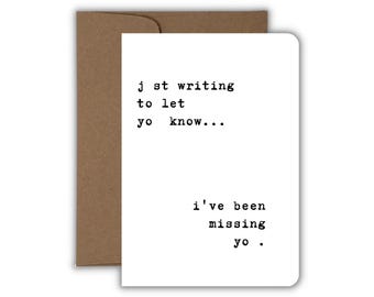 I've Been Missing Yo_ Miss You Greeting Card, Missing U Card, Punny Greeting Card, Handmade