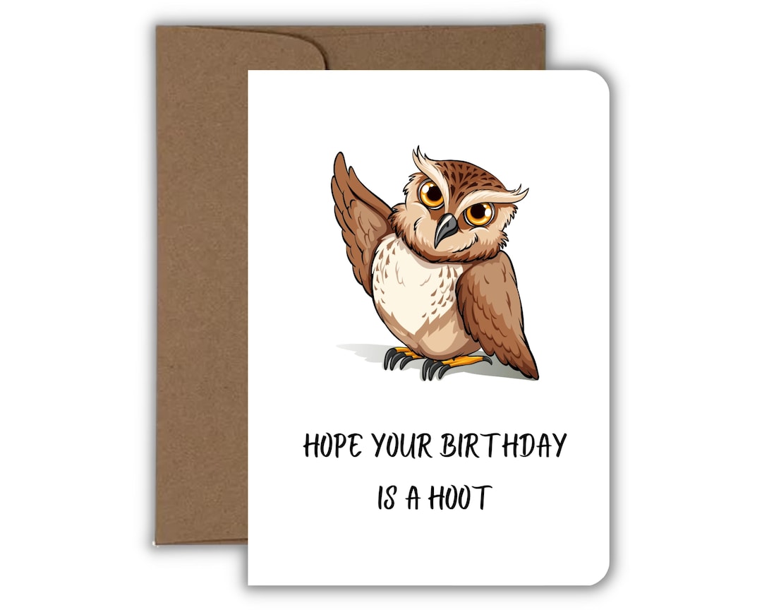 Hope Your Birthday is a Hoot Birthday Card, Funny Owl Card, Cute Barn ...