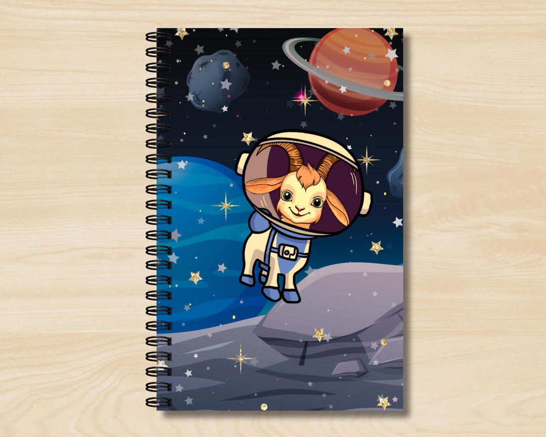 Goatbook - Goats in Space - Cute Goat Spiral Notebook, What Floats Your ...
