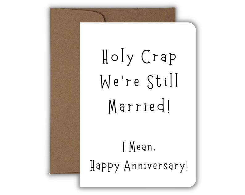Funny Anniversary Card for Husband Wife, Marriage Humor Card, Funny Love Card, Anniversary Gift for Spouse image 1