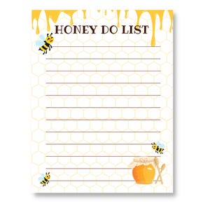 Honey Do List Notepad, Lined Notepad, Tear Off Notepad, Novelty Gift for Her or Him