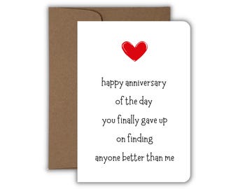 Funny Anniversary Card for Husband Wife, Sarcastic Anniversary Card, Marriage Humor, Funny Card for Partner