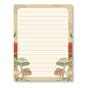 Magical Mushroom Notepad, Lined Notepad, Tear Off Notepad, Novelty Gift for Her or Him