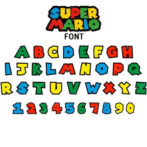 Mario Font , Mario Letters, Mario numbers, Mario Alphabet, Mario Font Cricut, Mario Font Clipart