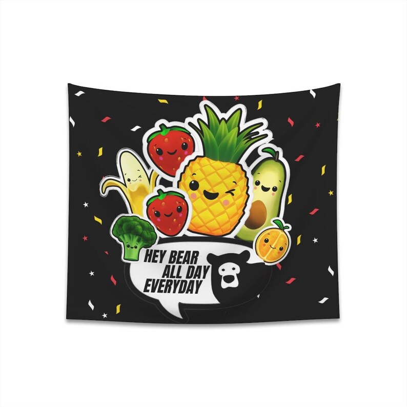 Hey Bear Sensory Backdrop Funny Meme Printed & Delivered to Etsy