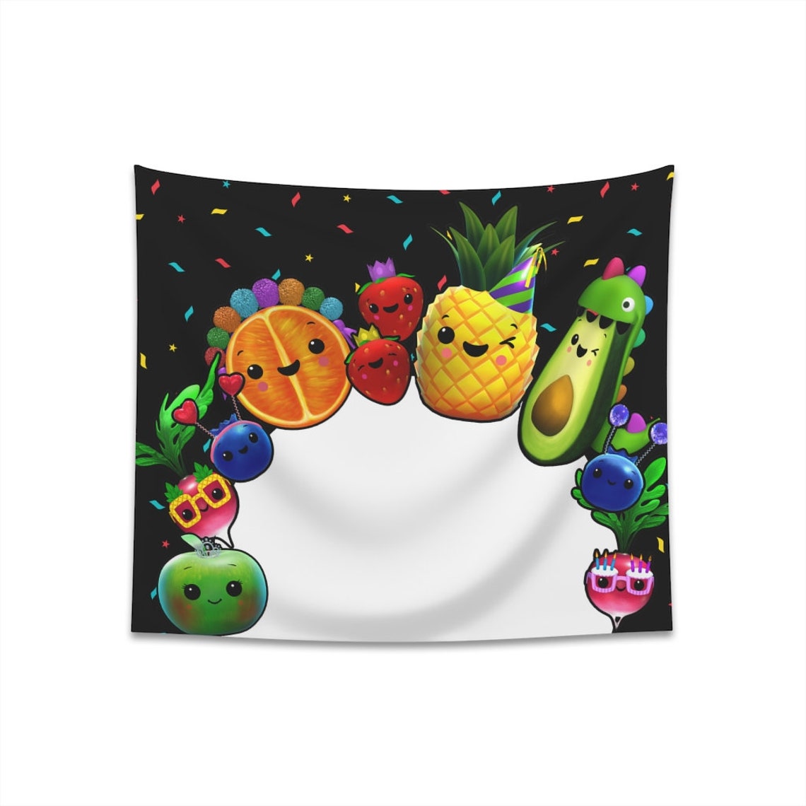 Hey Bear Birthday Backdrop Dancing Fruit Black Printed & Etsy