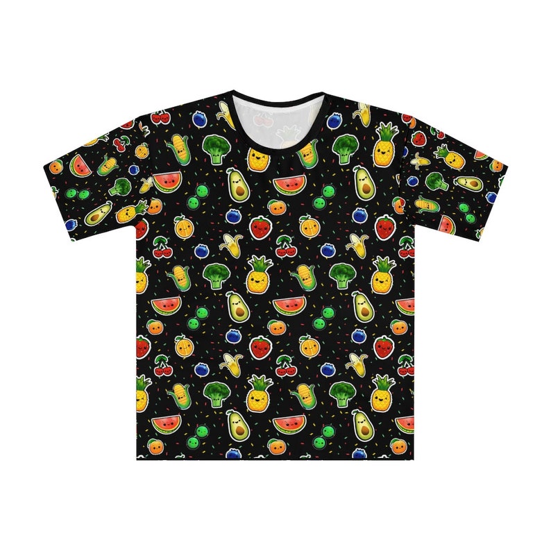 Hey Bear Sensory Dancing Fruit Tshirt All Over Pattern Hey Etsy
