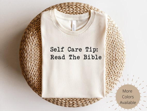 Self Care Tip Read Your Bible Shirt | Faith-Based Christian Tee for Women | Spiritual Growth Shirt | Bible Study Outfit | Gift For Her