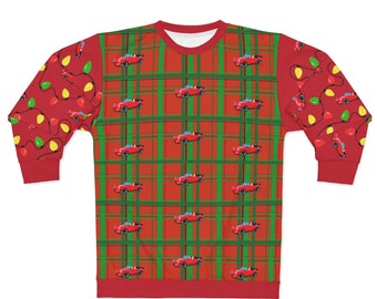 Red Porsche 911 Plaid With Christmas 