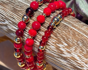 Berry Merry Collection | Single Bracelets | Hand made | Glass Beads | Gold Plating | Silver Plating