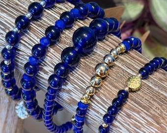 Deep Sea Collection | Single Bracelets | Hand made | Glass Beads | Gold Plating | Silver Plating