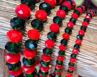 Holly Jolly Collection | Single Bracelets | Hand made | Glass Beads | Gold Plating | Silver Plating