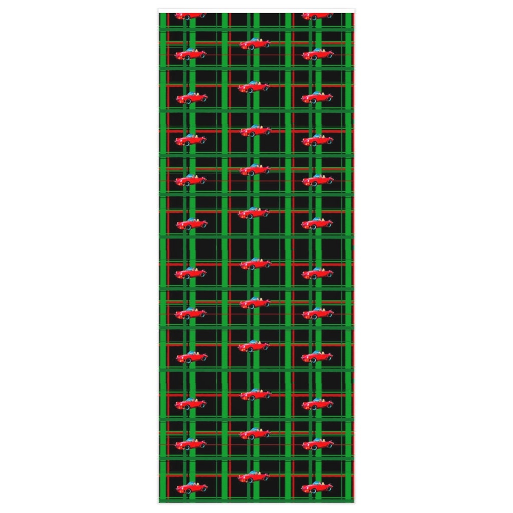 Porsche Plaid Black Wrapping Paper