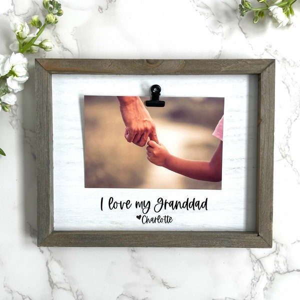 I love my Granddad Picture Frame, Personalized Gift for Granddad, Picture Frame Gift for Granddad