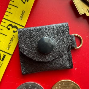 Mini Leather Coin Holder,Tiny Cart Coin Wallet,Little Pouch,Loonie Holder, Quarter Keeper,Simple Up-Cycled Rustic for Key Chain