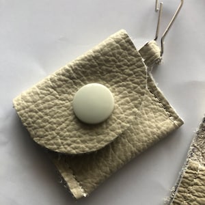 Mini porte-monnaie en cuir, petit porte-monnaie pour chariot, petite pochette, porte-monnaie pour huards, range-pièces, porte-monnaie simple rustique recyclé pour porte-clés