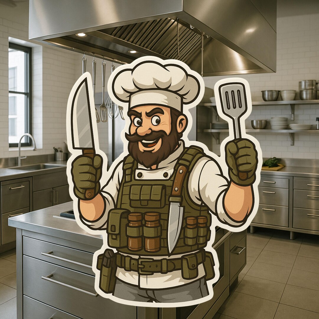Tactical Chef Tactical Chef Vinyl Sticker: Funny Foodie BBQ Decal - Etsy