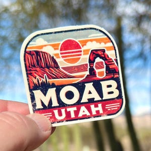 Moab Utah landscape Sticker, Desert Landscape, red rock, Delicate Arch, Desert, Moab, Western Landscape, Utah, Rock formation, sticker