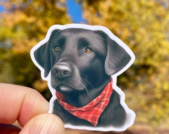 Black Lab Wearing Red bandanna Sticker, Black Lab Sticker, Dog Mom, Gift for Dog Mom, Black Lab Mom, Black Lab Lover, Dog Lover, dog gifts