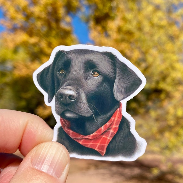 Black Lab wearing a red bandanna Sticker, Black Lab Sticker, Dog Mom, Gift for Dog Mom, Black Lab Mom, Black Lab Lover, Dog Lover, dog gifts