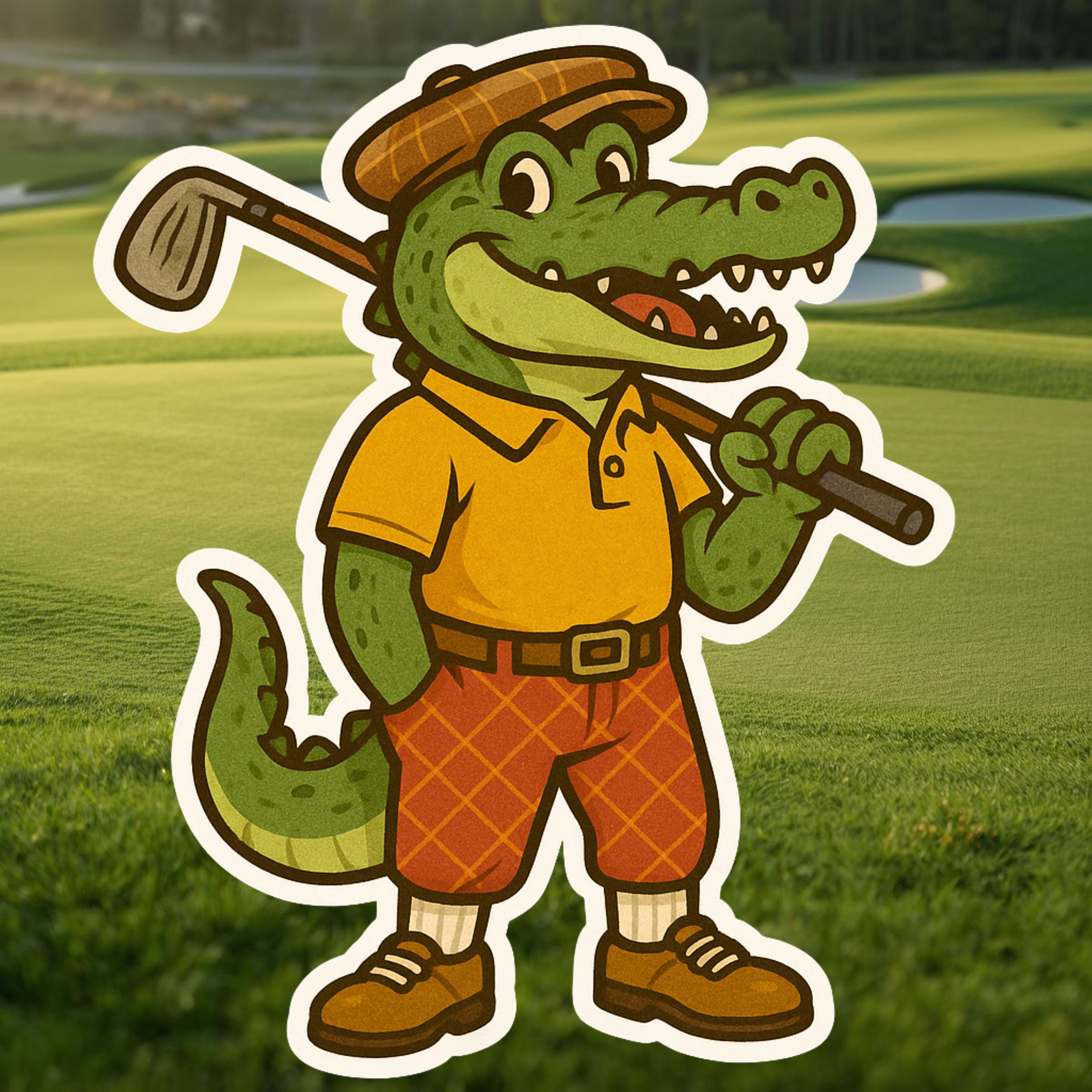 Alligator Golfer Sticker: Funny Golf Cart Decal - Etsy