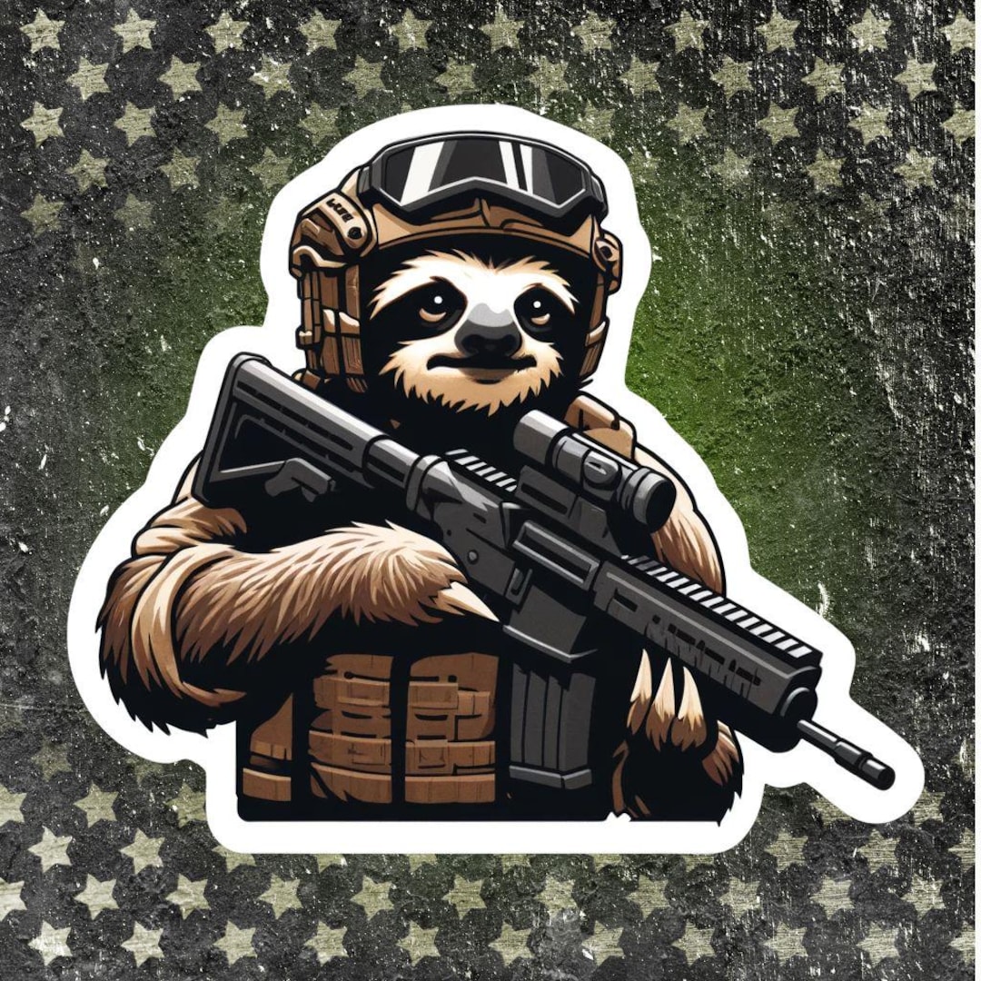 Tactical Sloth Sticker, Sloth, Tactical, Slow, Operator, Tactical Gear ...
