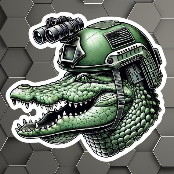 Tactical Crocodile Sticker, Crocodile, Tactical, Operator, Tactical Gear,  Sticker, Gator, Florida, Military, Police, Night Vision, Croc, Fun - Etsy