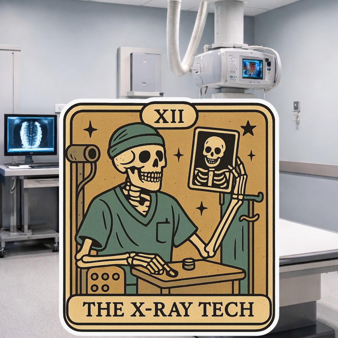 Funny X-ray Tech Sticker – Skeleton Radiology Tech Vinyl Decal ...