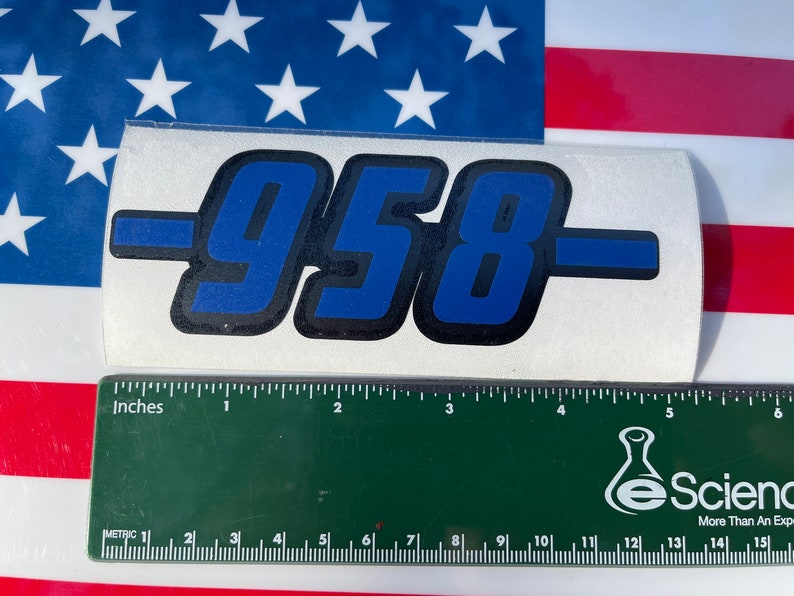 Thin Blue Line Badge Number Vinyl Decal Etsy