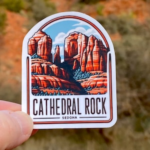 Cathedral Rock Sedona Sticker, Red Rocks, Travel, Sedona, Arizona, Red Rock Country, Sedona Sticker, Sticker, Decal, Cathedral Rock, hike