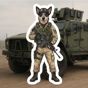 Tactical Australian Cattle Dog Sticker - Blue Healer