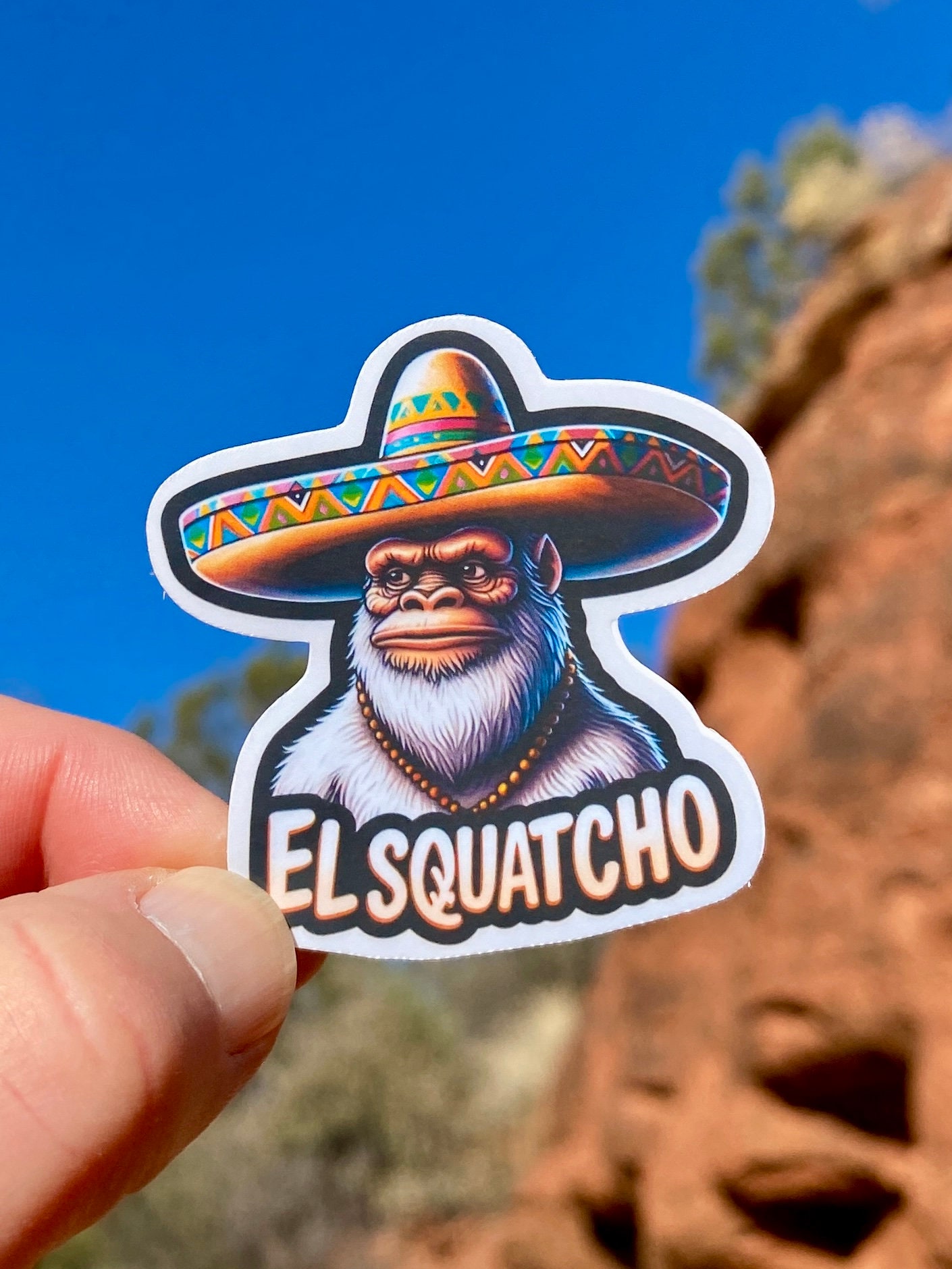 Squatchlet Sticker Bigfoot El Squatcho Sticker: Sombrero Sasquatch Vinyl Decal - Etsy