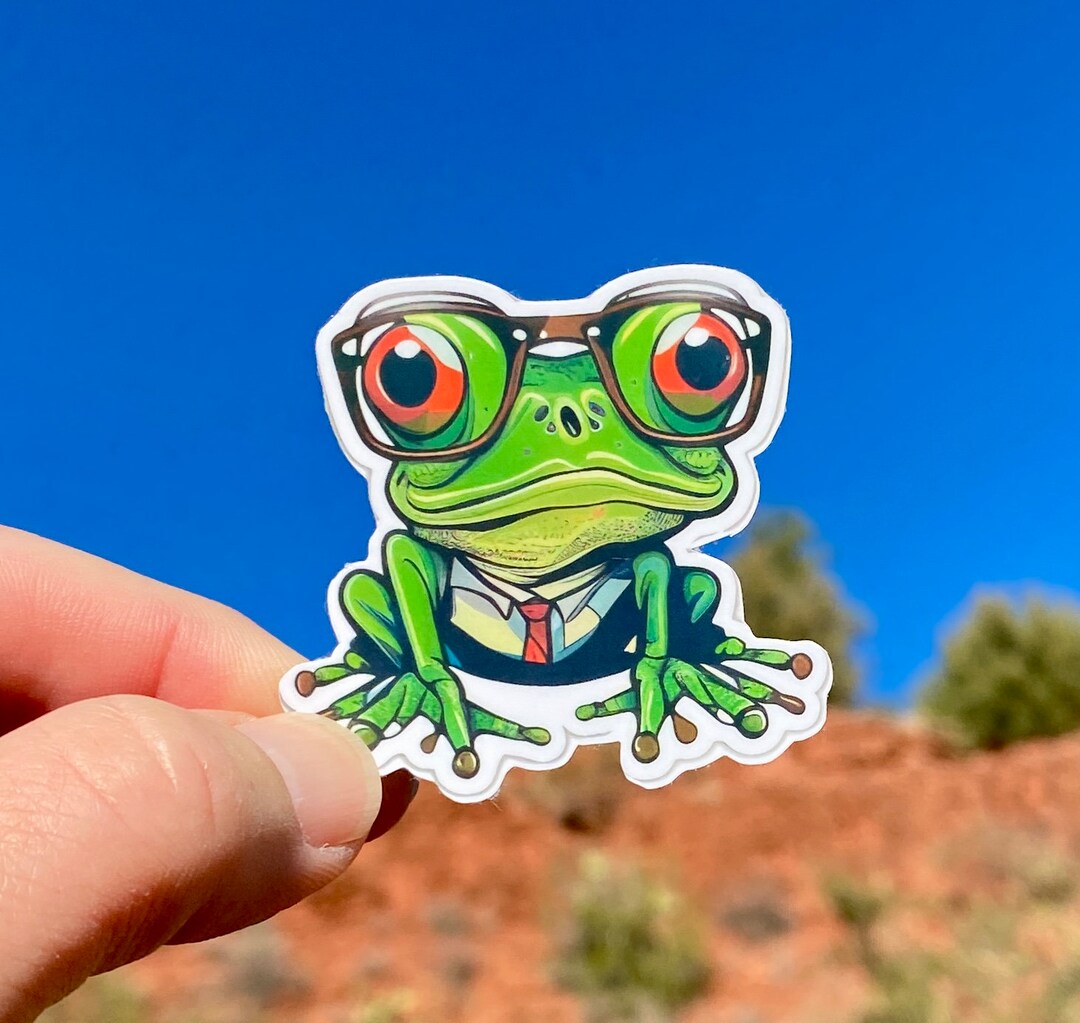 5 Pack of Cute New School Style Frog Stickers, Frog Stickers, Frog ...