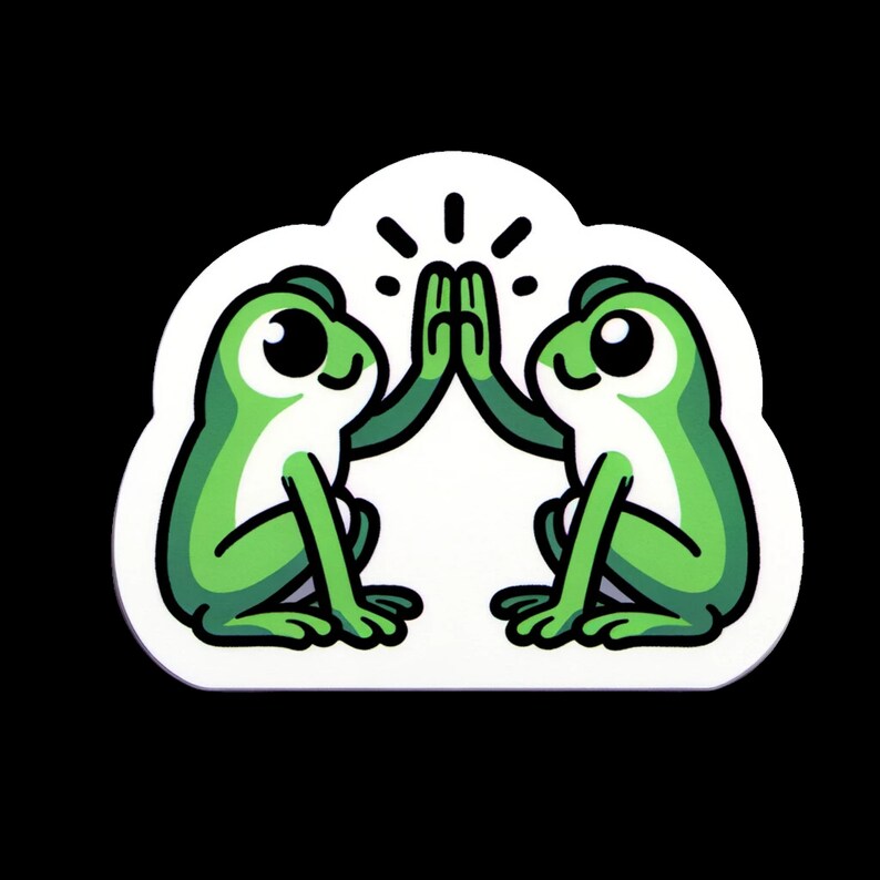 High 5 Sticker Frogs High Five Each Other Sticker, Frogs, High Five, Celebrate ...