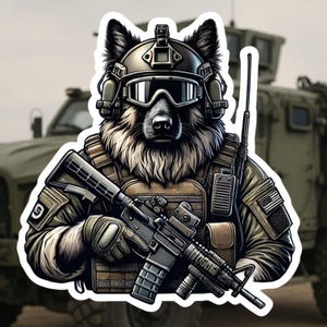 Tactical Sheepdog Sticker, police, tactical, operator, tactical gear, SWAT, military, sticker, rifle, 2A, sheepdog, guardian, dog, protector image 1
