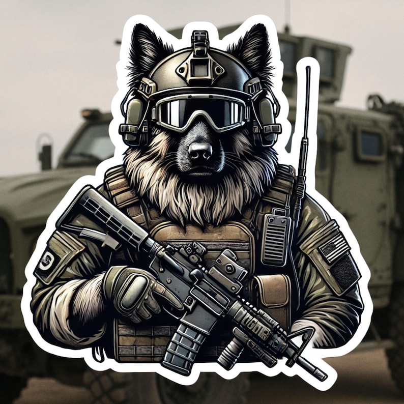 Tactical Sheepdog Sticker, police, tactical, operator, tactical gear, SWAT, military, sticker, rifle, 2A, sheepdog, guardian, dog, protector image 1